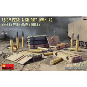   MiniArt - 7.5 cm Pzgr.   Gr. Patr. Kw.K. 40  Shells with Ammo Boxes