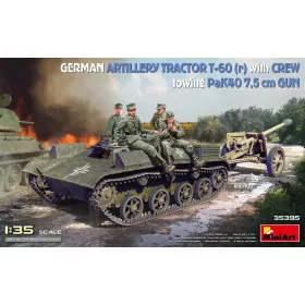   Miniart - German Artillery Tractor T-60 (r) w/PaK40 Gun   Crew