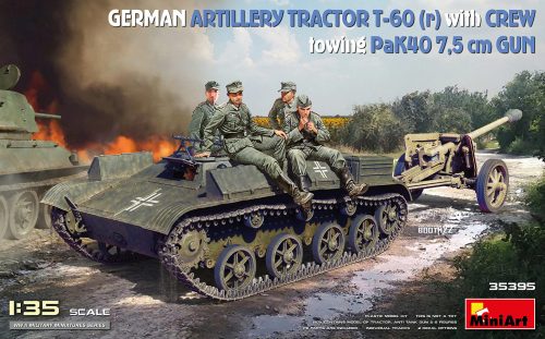 Miniart - German Artillery Tractor T-60 (r) w/PaK40 Gun & Crew