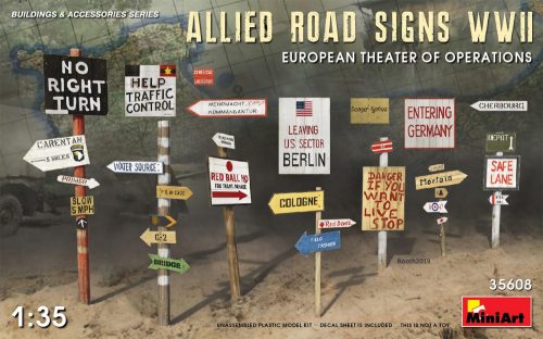 Miniart - Allied road signs WWII european theatre of operations