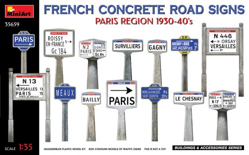 MiniArt - French Concrete Road Signs 1930-40'S. Paris Region