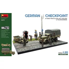   Miniart - German Checkpoint. 3t Cargo Truck 3,6-36S & Kfz.1 Type 170VK w/ Feldgendarmerie. Big Set
