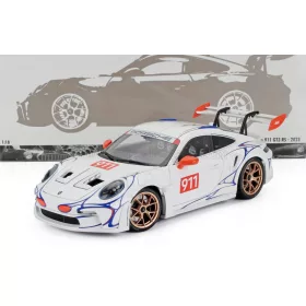   Minichamps - PORSCHE 911 992 GT3 RS N 911 COUPE 2023 WHITE ORANGE