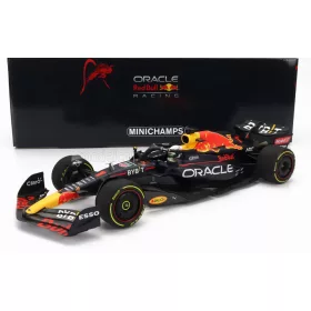   Minichamps - RED BULL F1  RB18 TEAM ORACLE RED BULL RACING N 1 WINNER FRENCH GP WORLD CHAMPION 2022 MAX VERSTAPPEN MATT BLUE YELLOW RED
