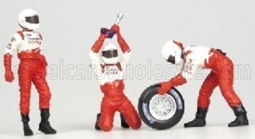 Minichamps - FIGURES F1 PIT-STOP TOYOTA 2002 CAMBIO GOMME ANTERIORE - FIGURES WHITE RED