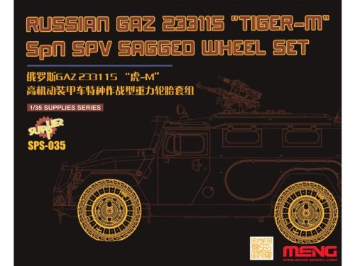 Meng Model - Russian Gaz 233115 “Tiger-M” Spn Spv Sagged Wheel Set (Resin)
