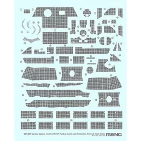   Meng Model - German Medium Tank Panther Ausf.A Late Zimmerit Decal Type B