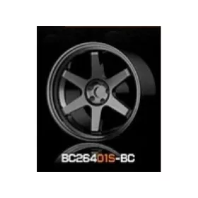   Mothobby Bnds - RACING Wheels & Tyres Set 7.4MM-8.9MM BLACK CHROME4 pcs