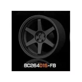   Mothobby Bnds - RACING Wheels & Tyres Set 7.4MM-8.9MM FLAT BLACK4 pcs