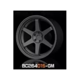  Mothobby Bnds - RACING Wheels & Tyres Set 7.4MM-8.9MM GUN METAL4 pcs