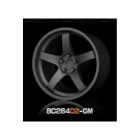  Mothobby Bnds - RACING Wheels & Tyres Set 8MM-9.8MM GUN METAL4 pcs