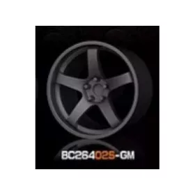   Mothobby Bnds - RACING Wheels & Tyres Set 7.4MM-8.9MM GUN METAL4 pcs
