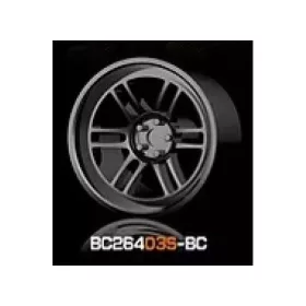   Mothobby Bnds - RACING Wheels & Tyres Set 7.4MM-8.9MM BLACK CHROME4 pcs