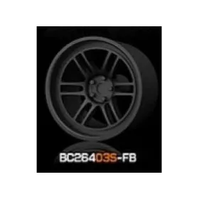   Mothobby Bnds - RACING Wheels & Tyres Set 7.4MM-8.9MM FLAT BLACK4 pcs