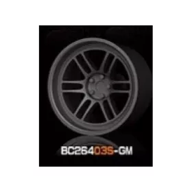   Mothobby Bnds - RACING Wheels & Tyres Set 7.4MM-8.9MM GUN METAL4 pcs