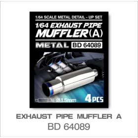   Mothobby Bnds - METAL EXHAUST PIPE MUFFLER SET A4 pcs. Diameter (1.5 mm)unpainted metal