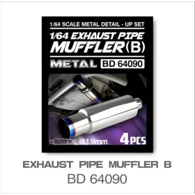   Mothobby Bnds - METAL EXHAUST PIPE MUFFLER SET B4 pcs. Diameter (1.9 mm)unpainted metal