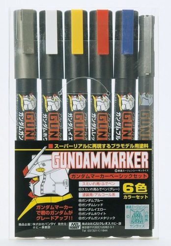 Mr Hobby - Gunze - Mr Hobby -Gunze Gundam Marker Basic 6 Color Set