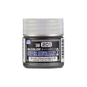   Mr Hobby - Mr. Color Super Metallic II (10 ml) Super Fine Silver II SM-201