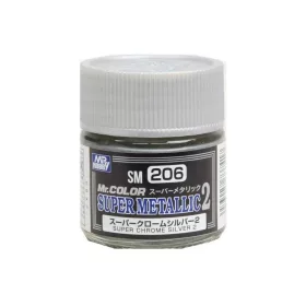   Mr Hobby - Mr. Color Super Metallic II (10 ml) Super Chrome Silver II SM-206