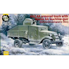   Military Wheels - GAZ AA armored truck with Maxim AA gun harcjármű makett