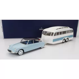Norev - CITROEN DS19 WITH ROULOTTE 1960 BLUE WHITE