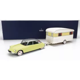 Norev - CITROEN DS19 WITH ROULOTTE 1960 YELLOW WHITE
