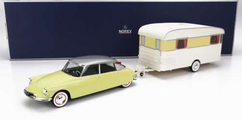 NOREV - CITROEN DS19 WITH ROULOTTE 1960 YELLOW WHITE