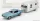Norev - Ford Usa Mustang Coupe 1968 With Airstream Caravan Roulotte Light Blue Met