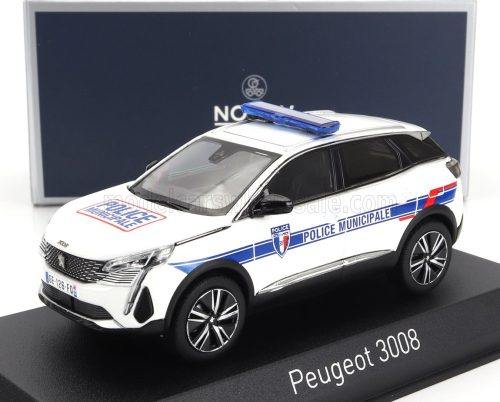 NOREV - PEUGEOT 3008 POLICE MUNICIPALE 2023 WHITE BLUE