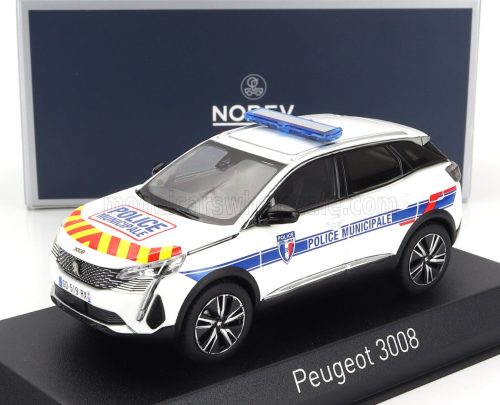 NOREV - PEUGEOT 3008 POLICE MUNICIPALE 2023 WHITE BLUE RED YELLOW