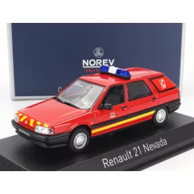   Norev - RENAULT R21 NEVADA SW STATION WAGON SAPEURS POMPIERS 1991 RED