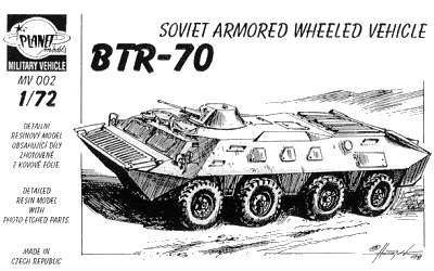 Planet Models - BTR-70 Arm. Vehicle, 4 Achser 18 Resin, Fotoätzteile.