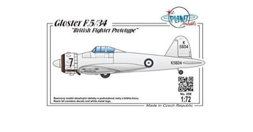 Planet Models - Gloster F.5/34 British Fighter Prototype