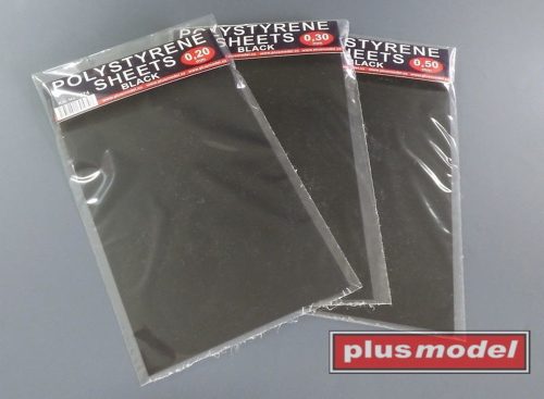 Plus model - Polystyrene sheets black 0,5