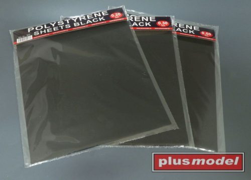 Plus model - Polystyrene sheets black 0,2 big