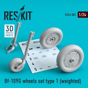 Reskit - Bf-109G wheels set type 1 (weighted)