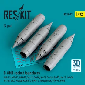   Reskit - B-8M1 rocket launchers (4 pcs) (MiG-23/27/29, Su-17/20/22/24/25/27/33, Jak-38) (3D Printed)
