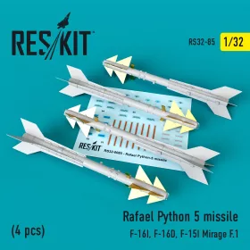  Reskit - Python 5 missiles (4 pcs)  (F-16I  F-16D  F-15I Mirage F.1) (1/32)