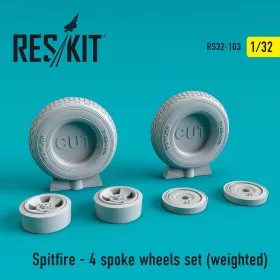 Reskit - Spitfire (4 spoke) wheels set (weighted) (1/32)