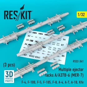   Reskit - Multiple ejector racks A/A37B-6 (MER-7) (3 pcs) (F-4, F-100, F-5, F-105, F-8, A-4, A-7, A-10, Kfir)