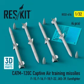   Reskit - CATM-120C Captive air training missiles (4 pcs) (F-15, F-16, F-18,F-22, JAS-39, Eurofighter) (3D Pri