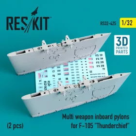   Reskit - Multi weapon inboard pylons for F-105  Thunderchief  (2 pcs) (3D Printed) (1/32)
