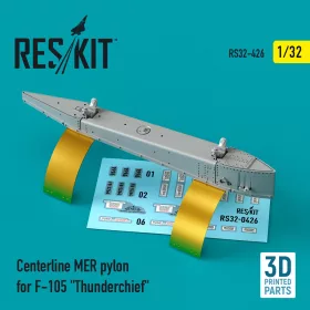   Reskit - Centerline MER pylon for F-105 Thunderchief (3D Printed)