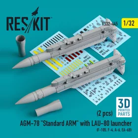   Reskit - AGM-78 Standard ARM with LAU-80 launcher (2 pcs) (F-105,F-4,A-6,EA-6B) (3D Printed)