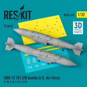   Reskit - GBU-31 (V) 3/B bombs U.S. Air Force (2 pcs) (B-1B, F-35, F-22, F-111C) (3D Printed) (1/32)