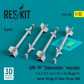   Reskit - AIM-9P "Sidewinder" missiles (4 pcs) (F-4, F-5, F-16, F-15, F-14, Mirage F.1, Harrier, Mirage III, H