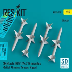  Reskit - Skyflash (RB71/Av.71) missiles (4 pcs) (British Phantom, Tornado, Viggen) (3D Printed)