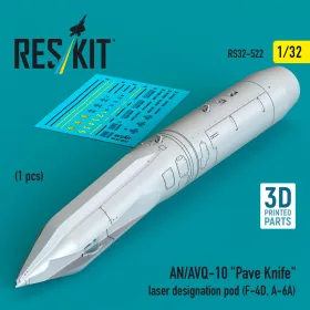   Reskit - AN/AVQ-10 Pave Knife laser designation pod (1 pcs) (F-4D, A-6A) (3D Printed)