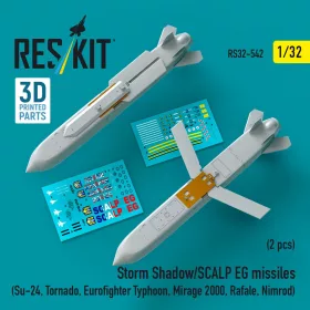   Reskit - Storm Shadow/SCALP EG missiles (2 pcs) (Su-24 Tornado Eurofighter Typhoon Mirage 2000 Rafale Nimrod) (3D Printed)